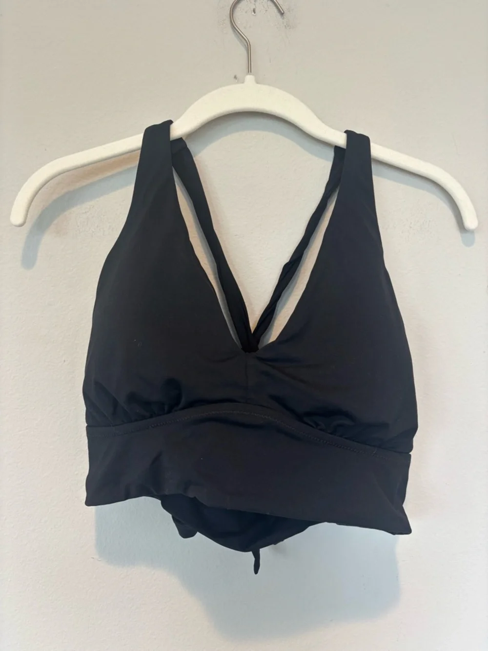 Athleta Black V-Neck Twist-Back Bikini Top D/L 066 - Picture 1 of 4